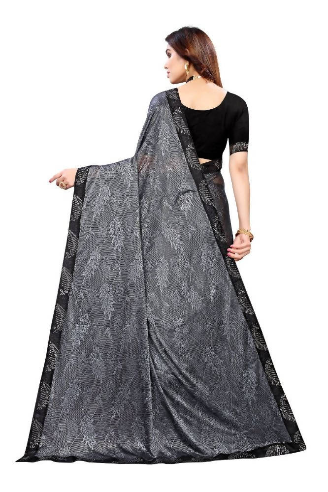 Vamika Grey Malai Silk Embroidery Saree | Grab2Buy