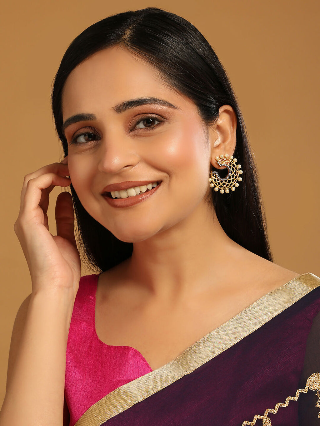 Nuyug 22K Gold Plated Celestial Filigree Earrings | Grab2Buy