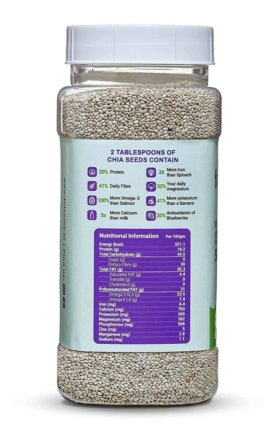 Fulsome Premium White Chia Seeds | Grab2Buy