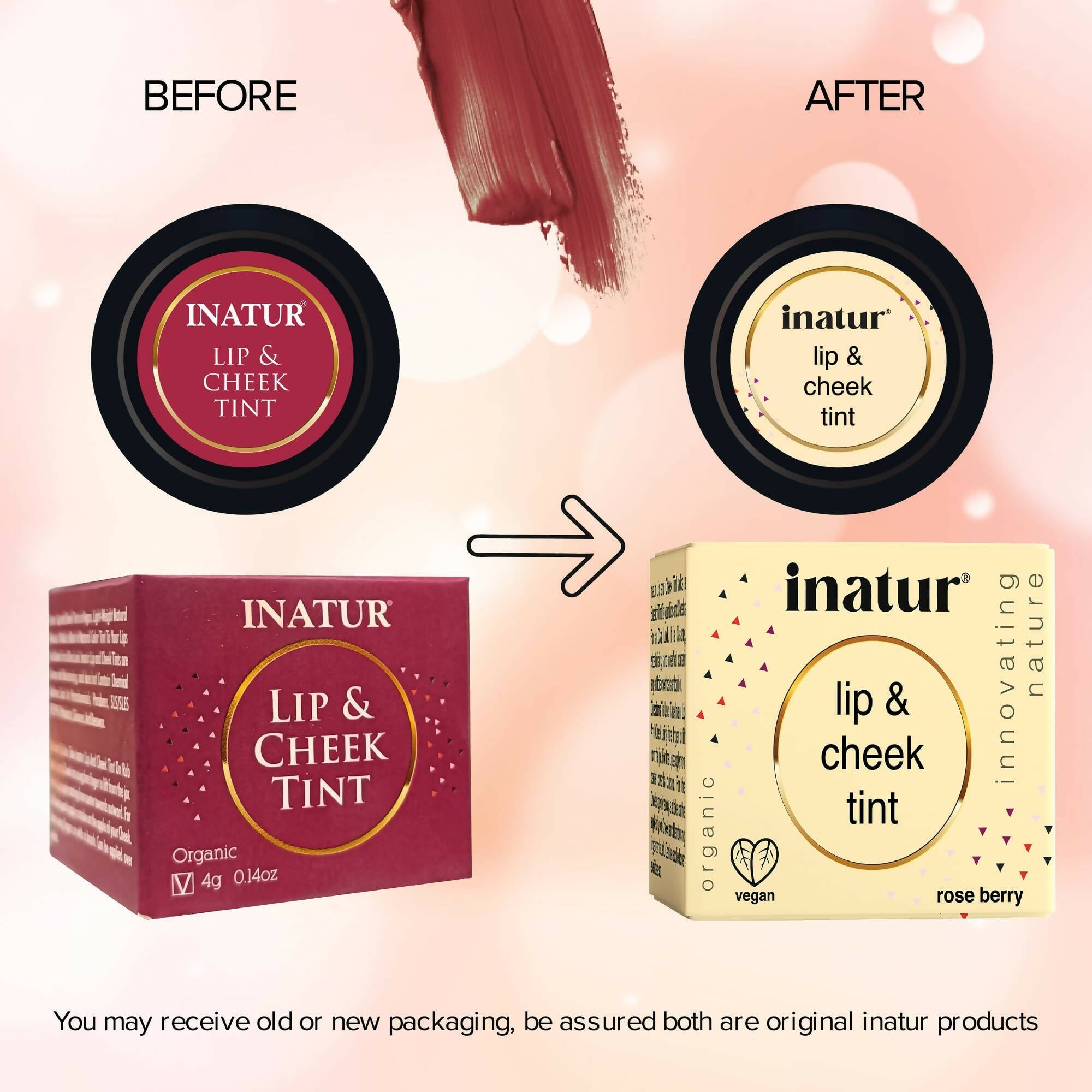 Inatur Lip and Cheek Tint Rose Berry | Grab2Buy