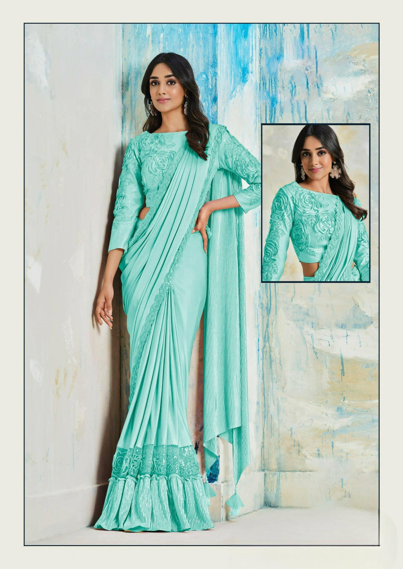 Lycra Saree With Stitched Blouse - Mohmanthan Royal | Grab2Buy