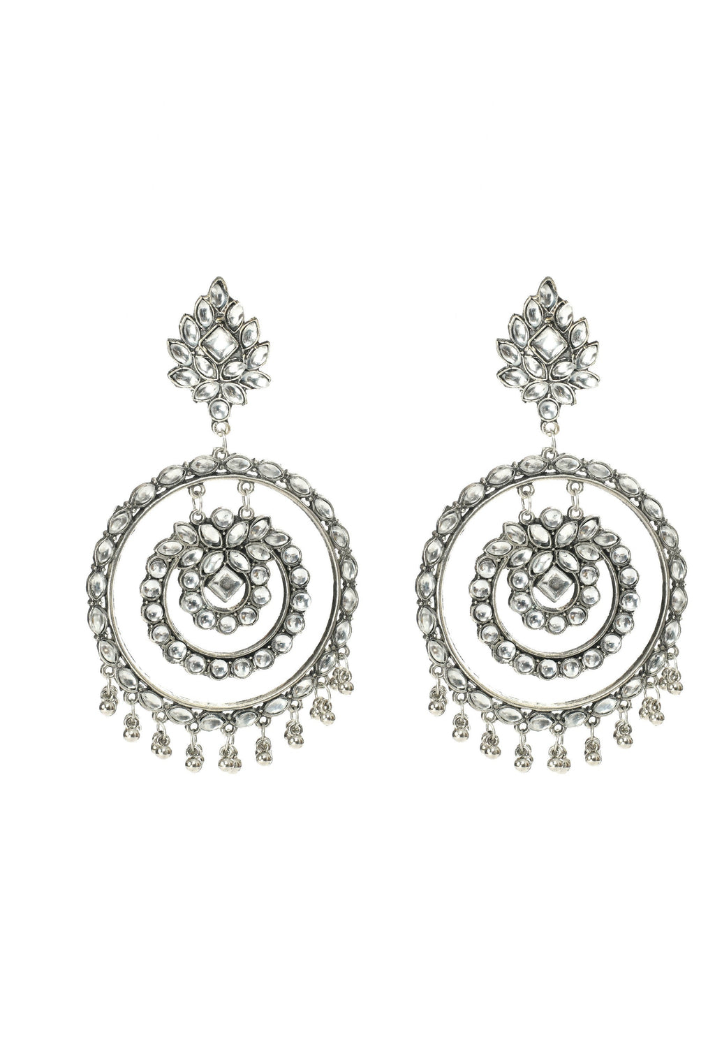 Mominos Fashion Johar Kamal Women's White Kundan Circles Earrings | Grab2Buy