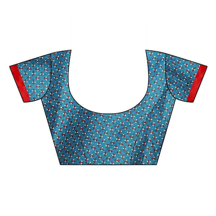 Vamika Blue Mirror Work With Jhalar Khadi Silk Saree (AASHI BLUE) | Grab2Buy