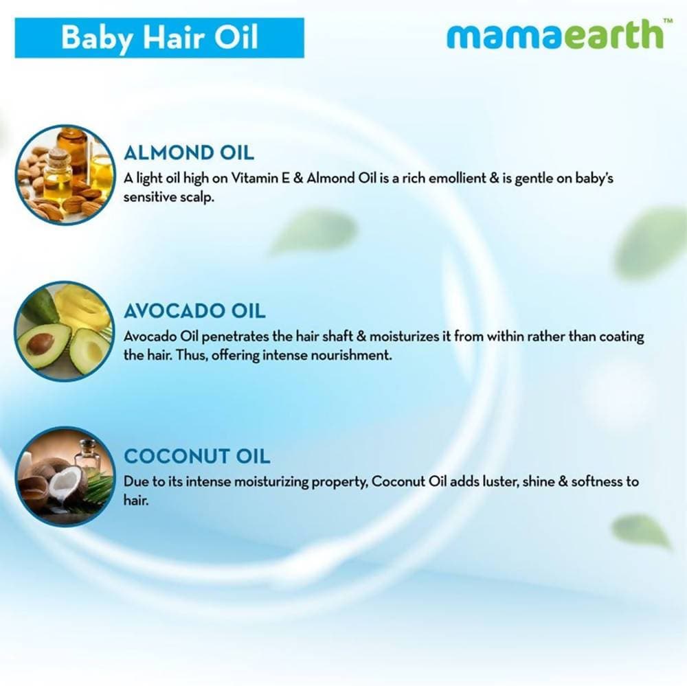 Mamaearth Nourishing Hair Oil For Babies For Repairs Dry Scalp & Stimulates New Hair Growth | Grab2Buy