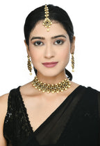 Mominos Fashion Johar Kamal Gold-Polished Brass Finish Kundan/Pearls Choker For Women (Golden) | Grab2Buy