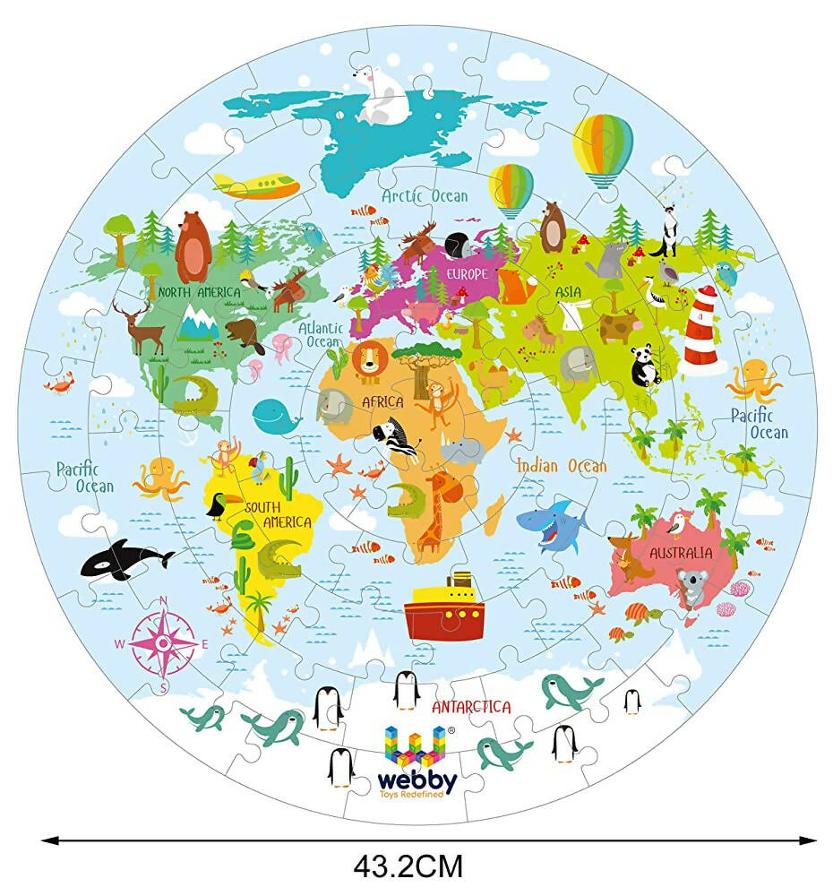 Webby Amazing World Map Jigsaw Floor Puzzle 60 Pcs | Grab2Buy