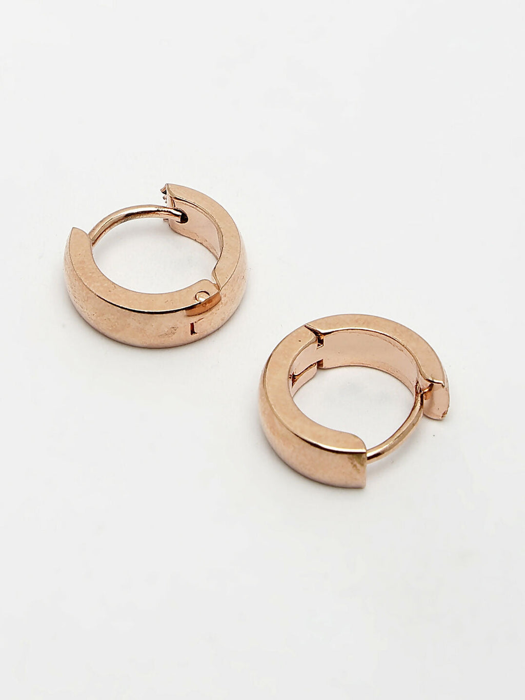 NVR Men's Rose Gold Stainless Steel Hoop Earrings | Grab2Buy