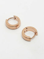NVR Men's Rose Gold Stainless Steel Hoop Earrings | Grab2Buy