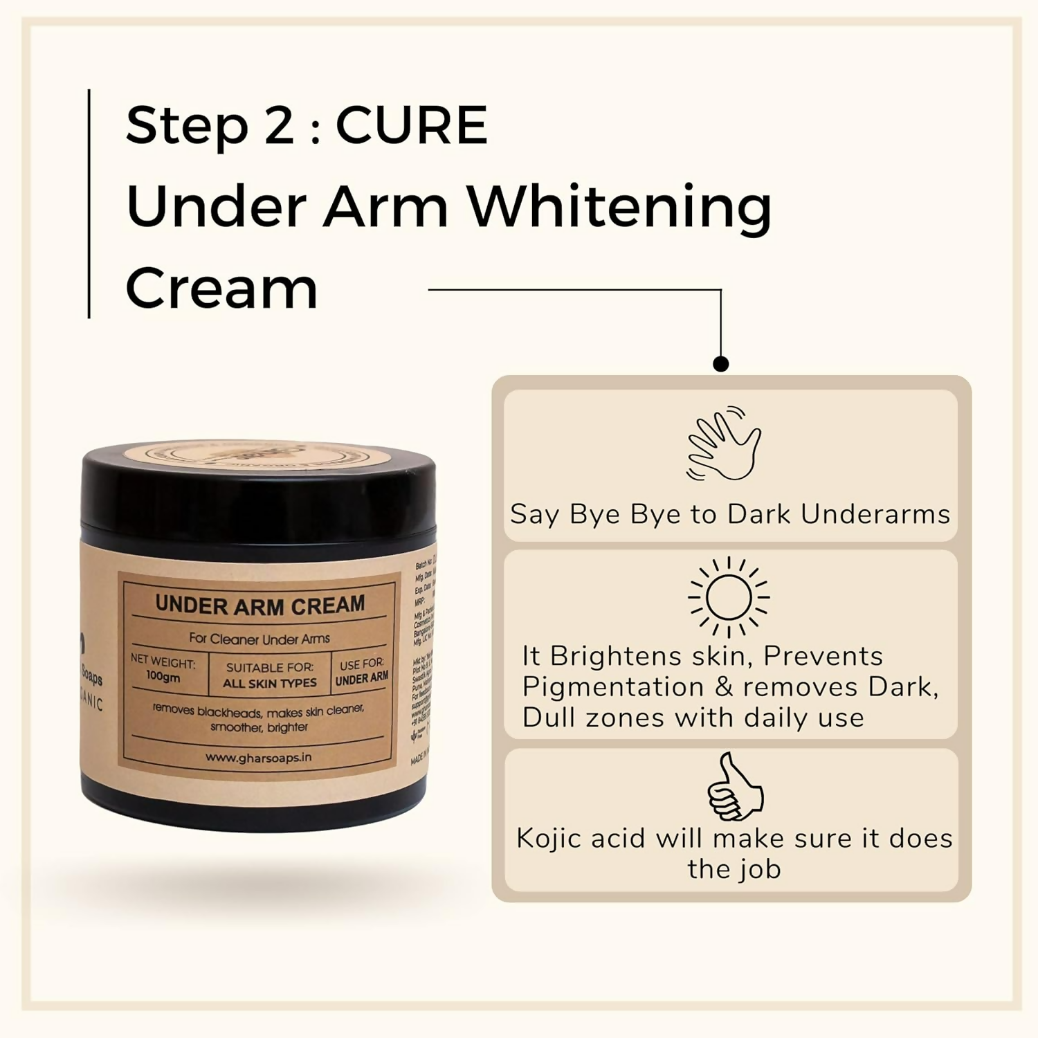 Ghar Soaps Underarm Lightening Cream Kit | Grab2Buy