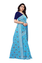 Vamika Sky Blue Linen Jari Border Saree (CHARVI SKY BLUE) | Grab2Buy
