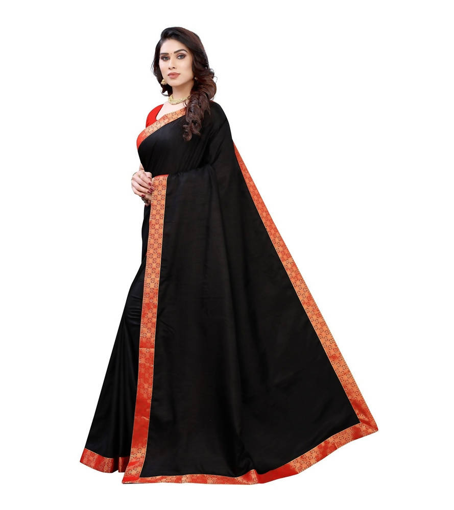 Vamika Black Dola Silk Border Saree (Kirti Black) | Grab2Buy