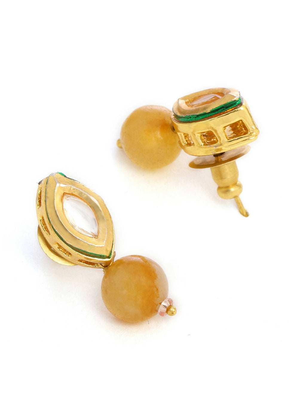 Ruby Raang Yellow Kundan Studs | Grab2Buy
