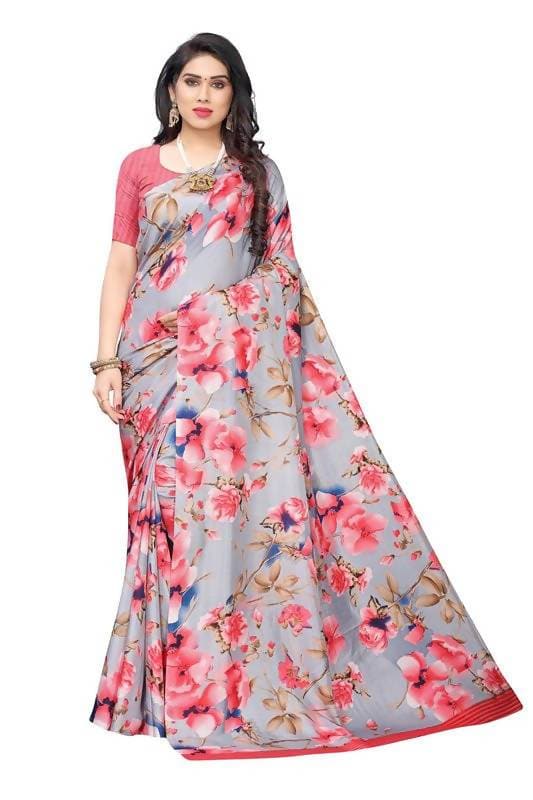 Vamika Grey Linen Satin Border Saree (SONAKSHI 12 PEACH) | Grab2Buy