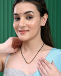 VOJ Gold-Polished AD-Studded & Beaded Mangalsutra | Grab2Buy