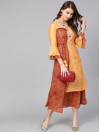 Yufta Orange And Brown A-line dress | Grab2Buy