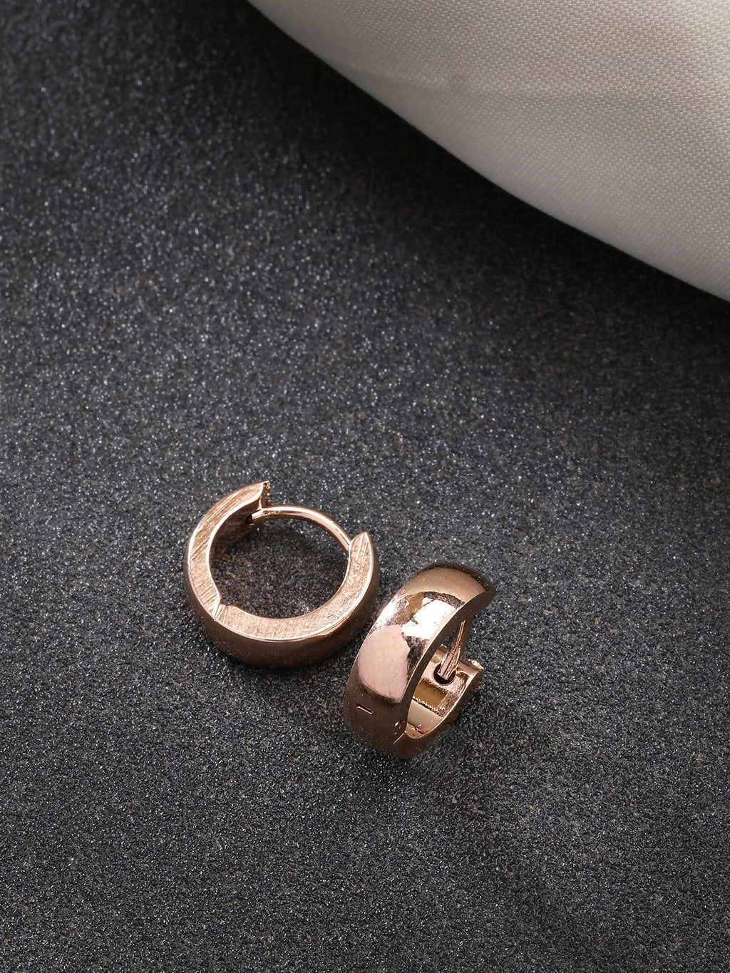 NVR Men's Rose Gold Stainless Steel Hoop Earrings | Grab2Buy