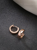 NVR Men's Rose Gold Stainless Steel Hoop Earrings | Grab2Buy