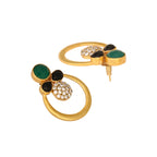 Nuyug 22K Gold Plated Cubic Zirconia Studded Contemporary Stone Earrings | Grab2Buy