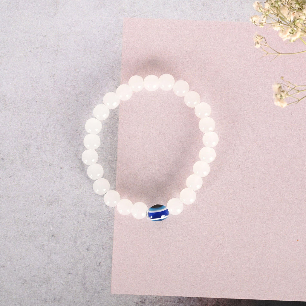 NVR Men & Women Evil Eye Crystal Elasticated Bracelet | Grab2Buy