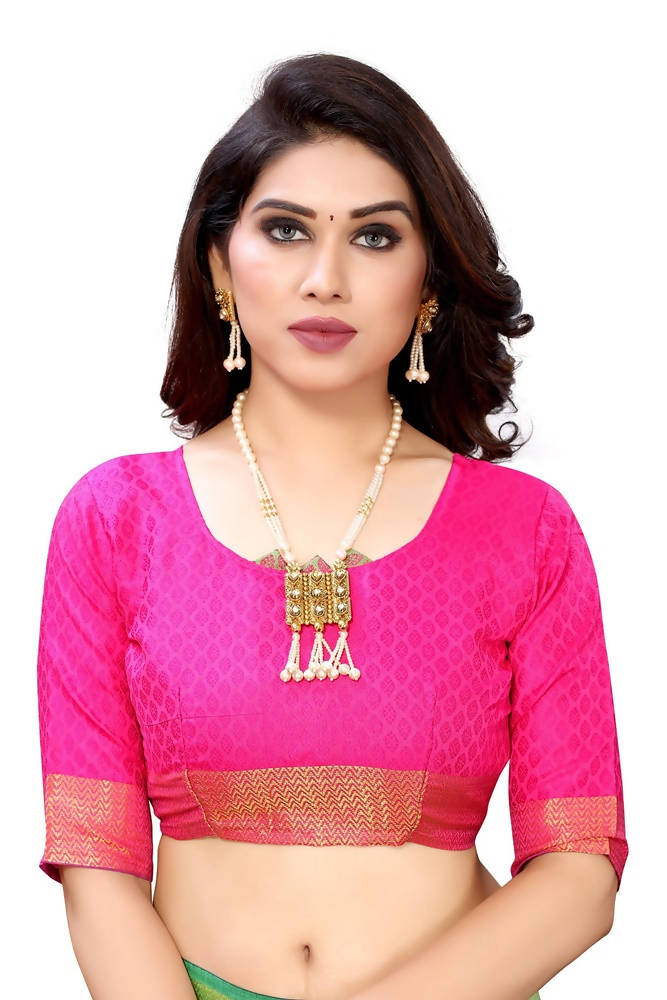 Vamika Banarasi Jacquard Weaving Green Saree | Grab2Buy