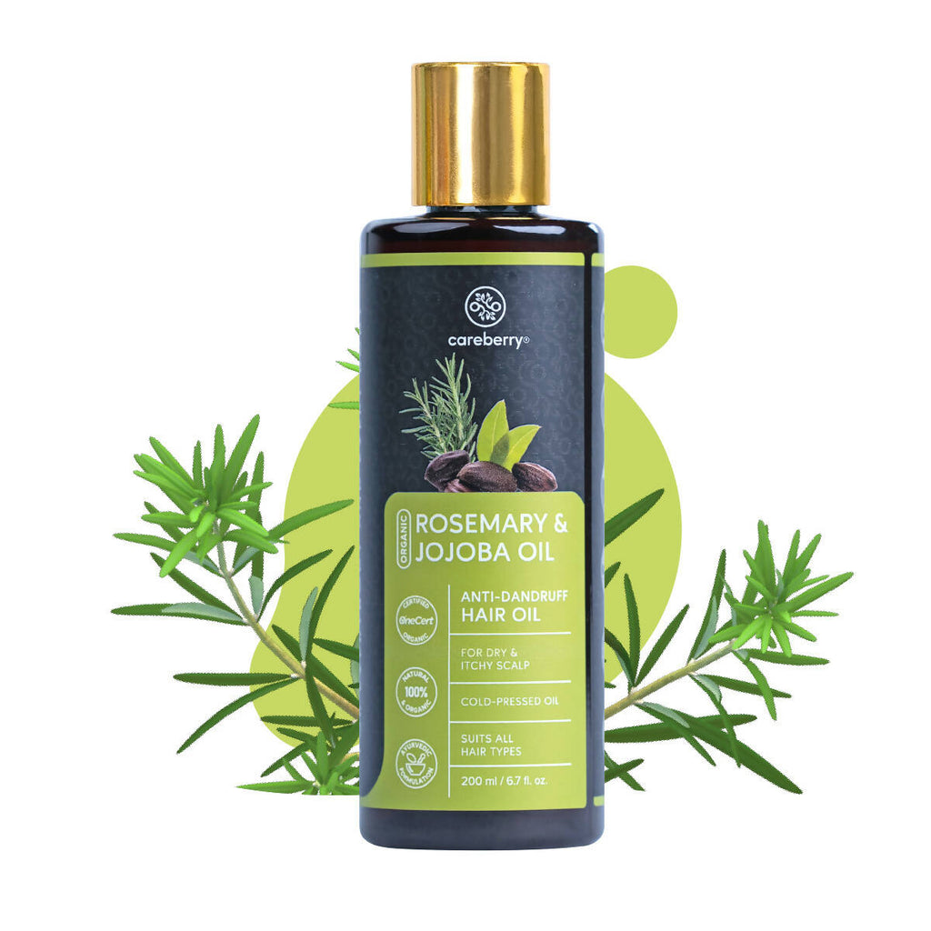 Careberry Organic Rosemary & Jojoba Anti Dandruff Hair Oil | Grab2Buy