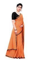 Vamika Orange Malai Silk Printed Saree (Zigzag Orange) | Grab2Buy
