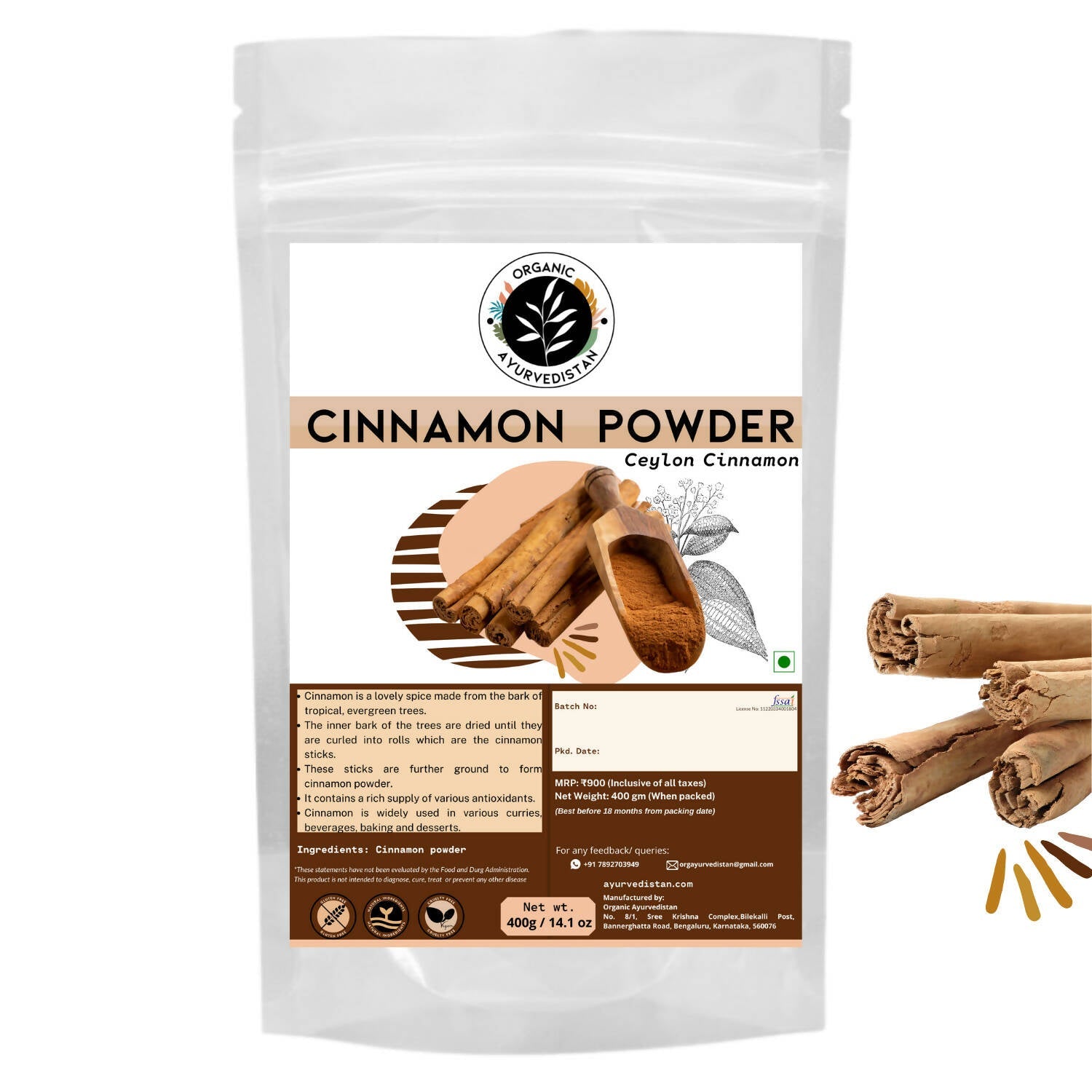 Organic AyurveGrab2Buyn Ceylon Cinnamon Powder | Grab2Buy