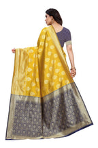 Vamika Banarasi Jacquard Weaving Yellow Saree (Dangal Yellow) | Grab2Buy