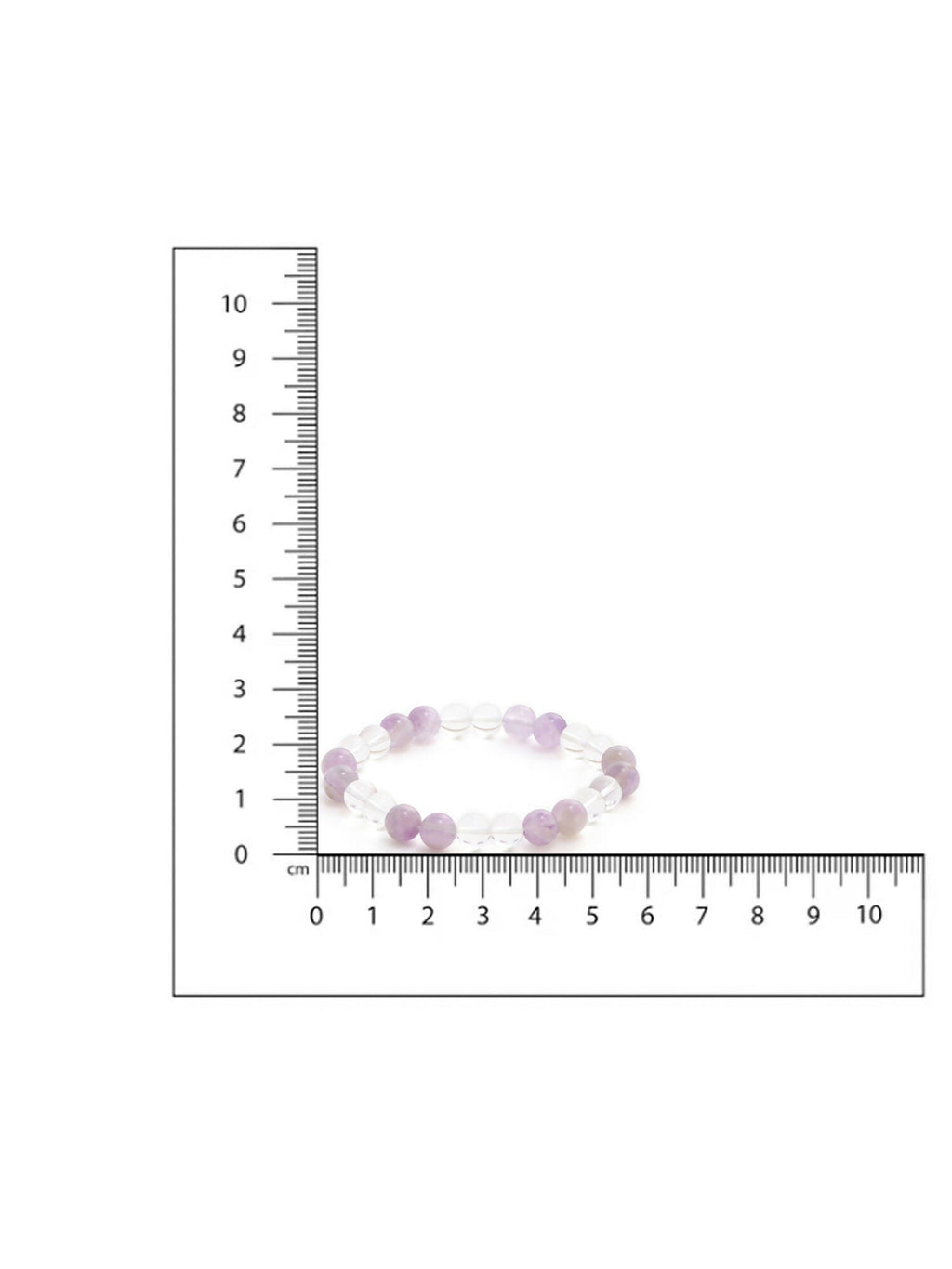 Clear Quartz and Amethyst White and Grey Beads Elastic Bracelet - Ruby Raang | Grab2Buy