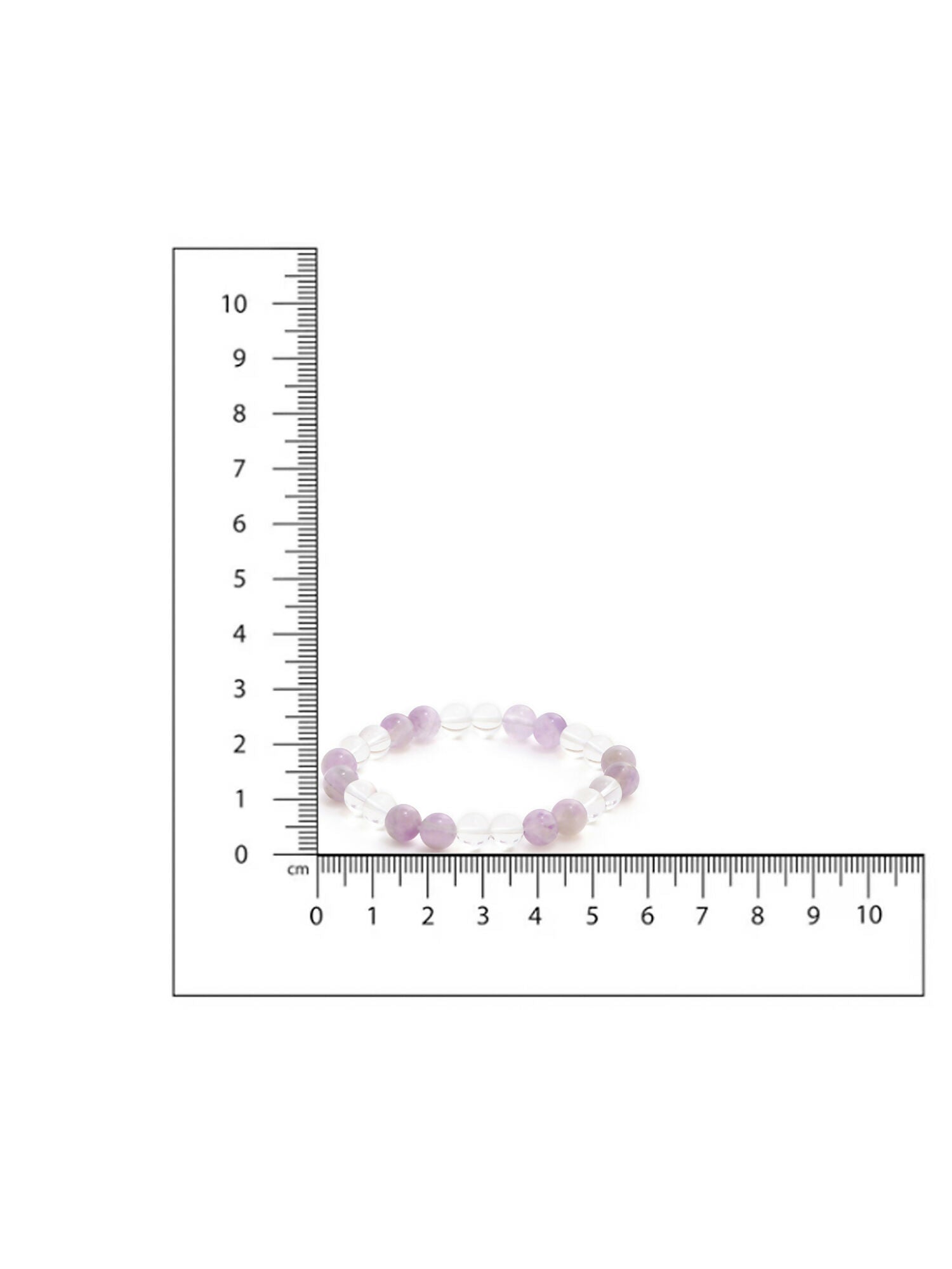 Clear Quartz and Amethyst White and Grey Beads Elastic Bracelet - Ruby Raang | Grab2Buy
