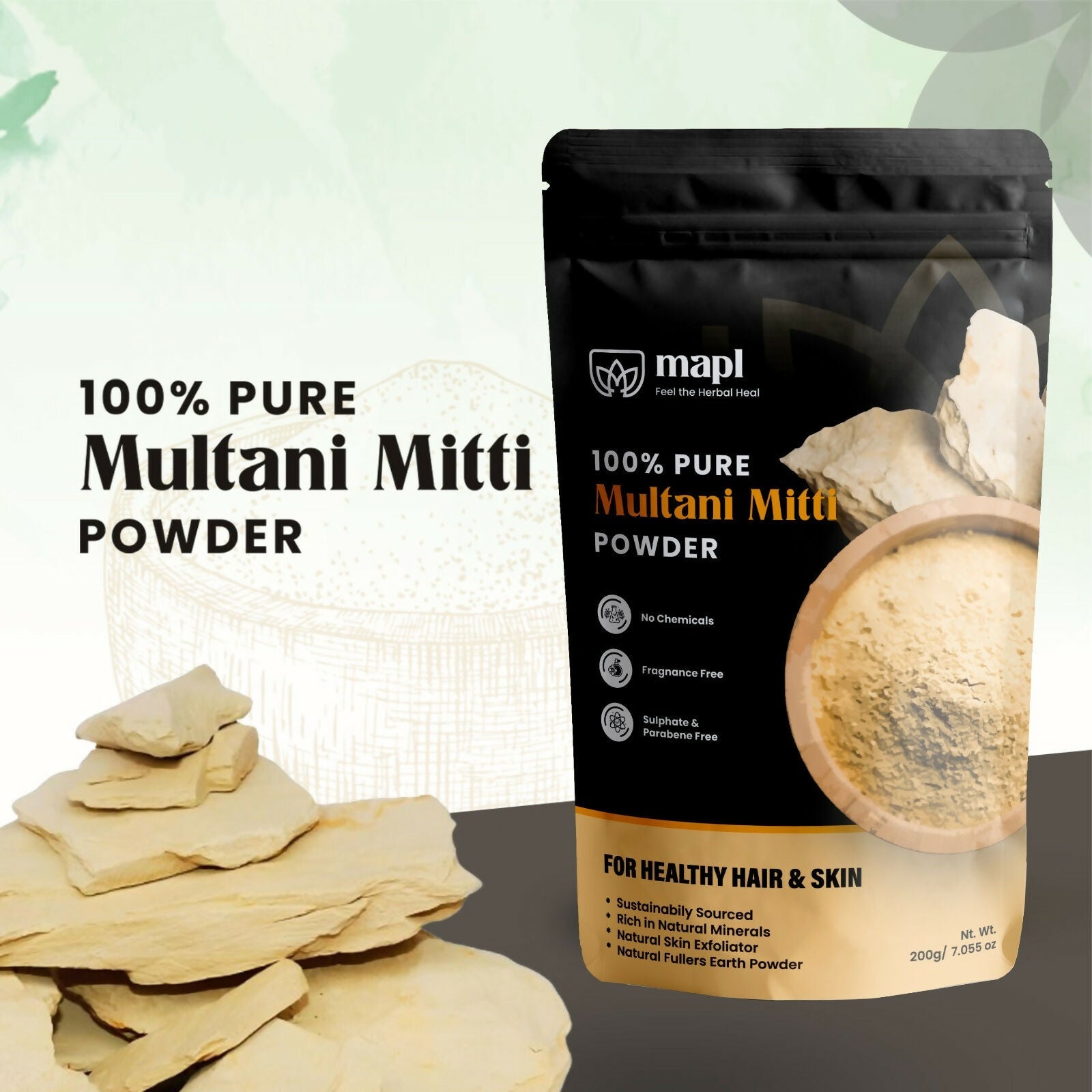 MAPL Multani Mitti Natural Fullers Earth Powder | Grab2Buy