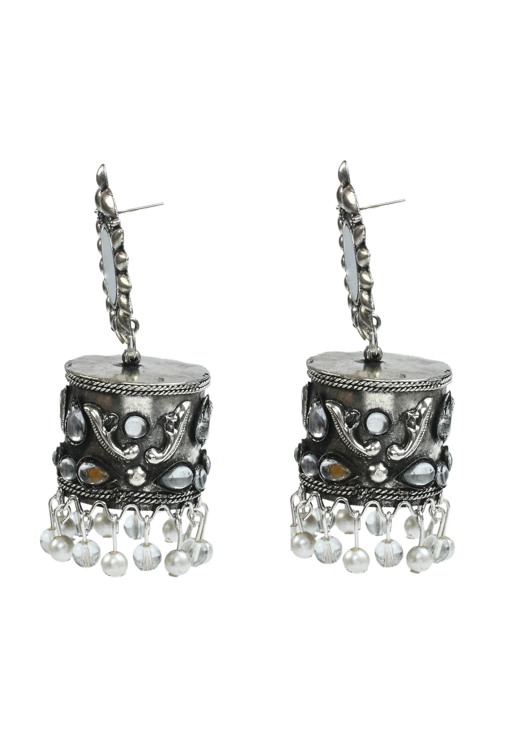 Mominos Fashion Johar Kamal Women Silver Oxidised Jhumkas | Grab2Buy