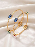 NVR Women Set of 2 Gold Plated Artificial Stone Bangle | Grab2Buy