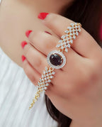 Rhodium-Plated Alloy Stone Studded Designer Bracelets - The Pari | Grab2Buy