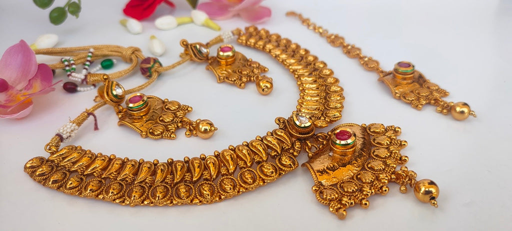 Gold-Polished Bridal Jewelry Set | Grab2Buy