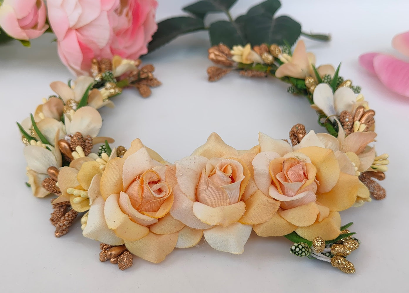 Gold Bridal Flower Hair Gajra | Grab2Buy