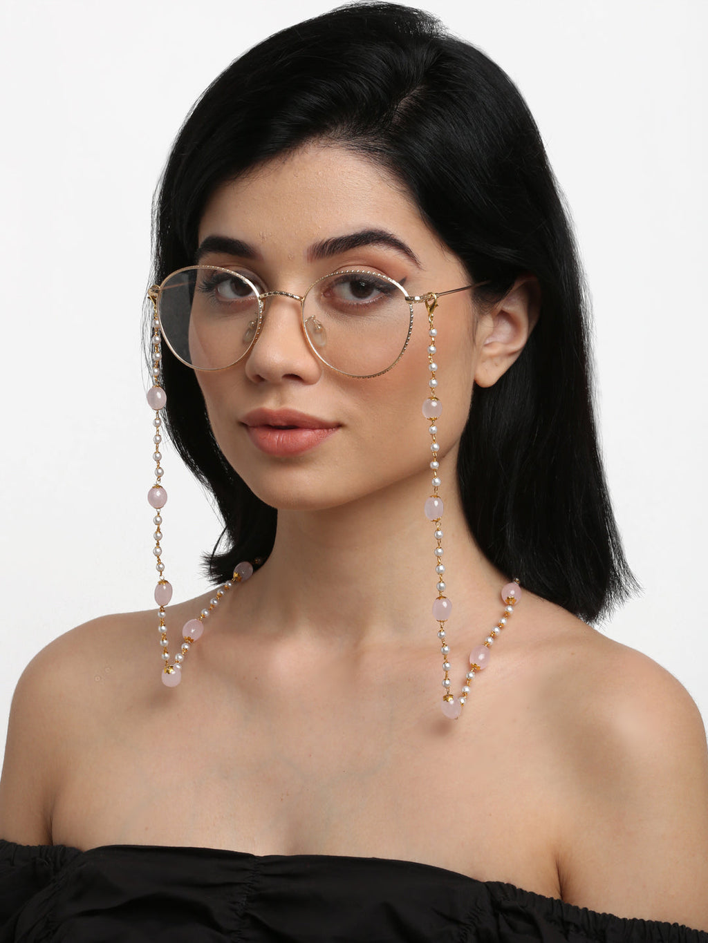 Stone And Gold-Polished Mask Chain - Ruby Raang | Grab2Buy