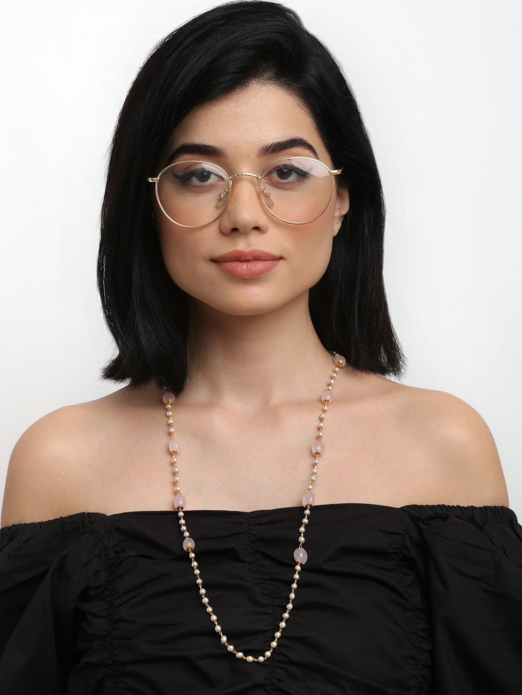 Stone And Gold-Polished Mask Chain - Ruby Raang | Grab2Buy