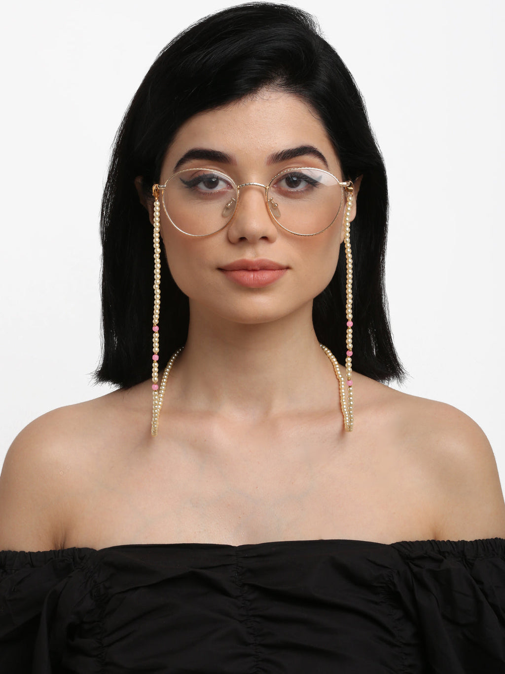 Stone And Gold-Polished Mask Chain - Ruby Raang | Grab2Buy