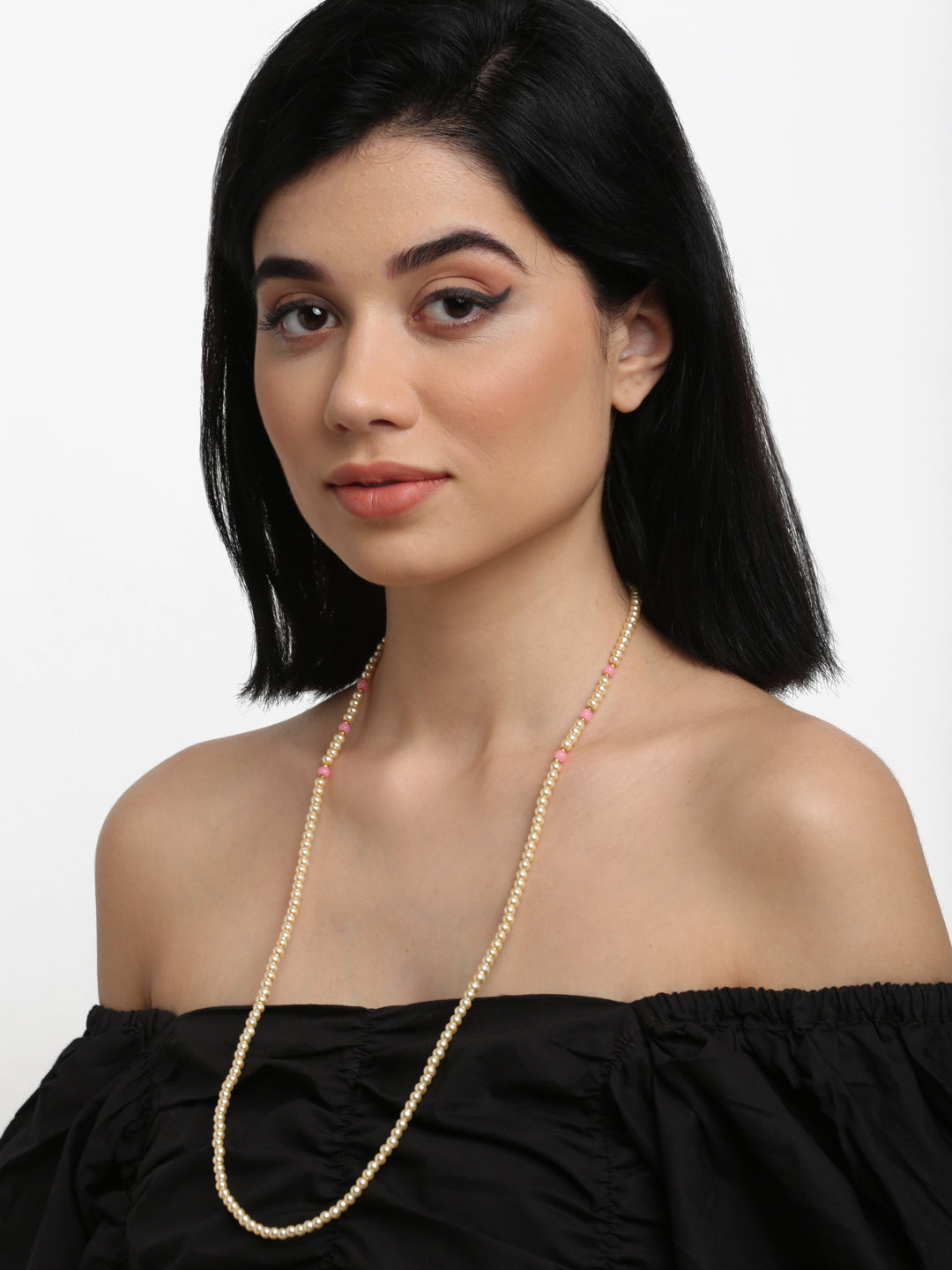 Stone And Gold-Polished Mask Chain - Ruby Raang | Grab2Buy