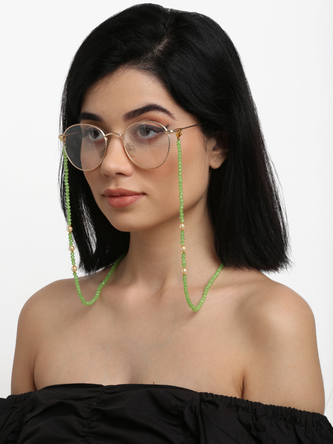 Stone And Gold-Polished Mask Chain - Ruby Raang | Grab2Buy