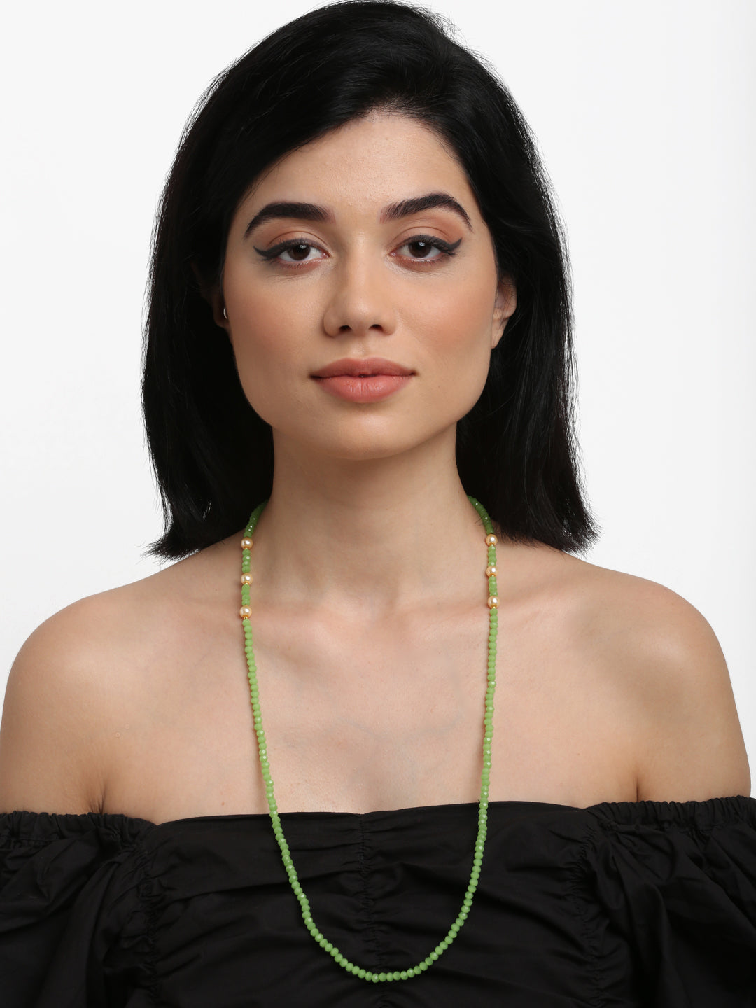 Stone And Gold-Polished Mask Chain - Ruby Raang | Grab2Buy