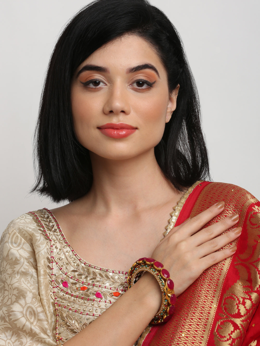 Single Multi Embellished Bangle - Ruby Raang | Grab2Buy