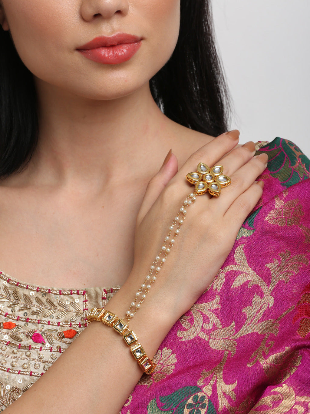 Kundan Bracelet - Ruby Raang | Grab2Buy