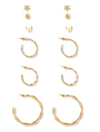 Gold-Polished Alloy Set Of 6 Designer Earrings - The Pari | Grab2Buy