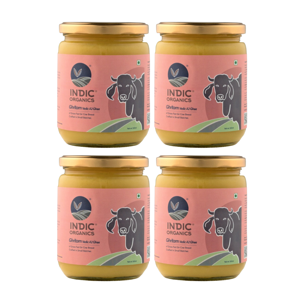 Indic Organics Gir Cow's A2 Ghee | Desi Gir Cow Ghee | Premium and Organic Desi Ghee | Grab2Buy