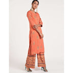 Cheera Women's Beautiful Gold Print And Highlights With Sequence Straight Kurta (CH078K) | Grab2Buy