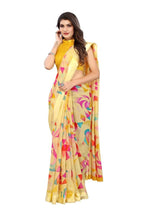 Vamika Yellow Linen Satin Border Saree | Grab2Buy