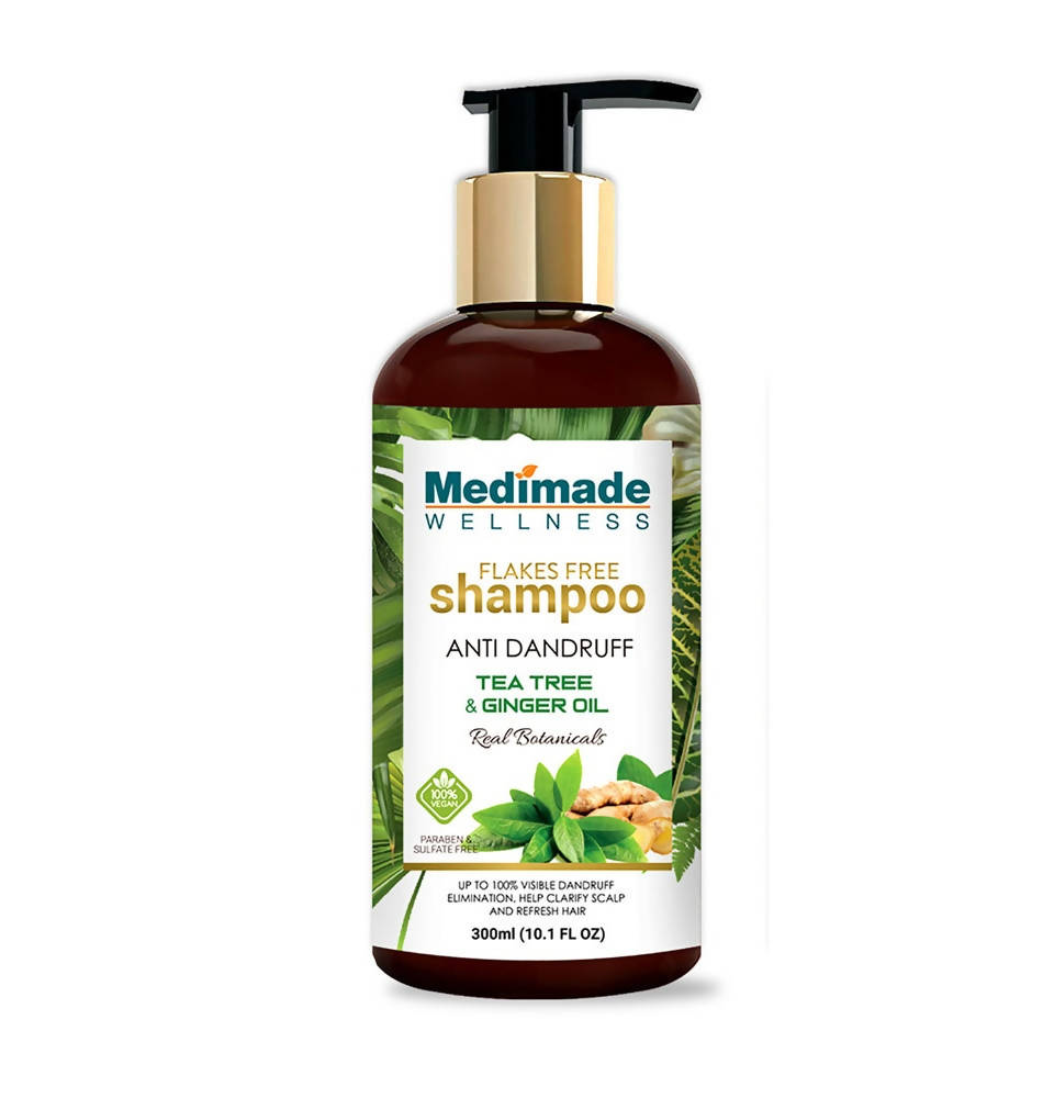Medimade Wellness Flakes Free Anti Dandruff Shampoo with Tea Tree and Ginger Oil | Grab2Buy