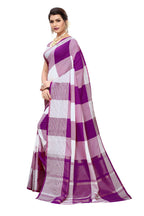Vamika Wine Cotton Silk Weaving Saree (Gamma Checks Wine) | Grab2Buy